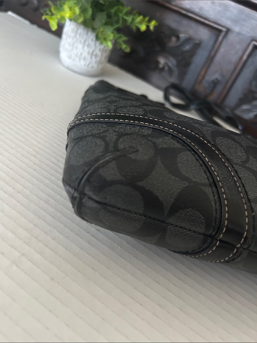 Coach Black/Charcoal Signature Crossbody Bag - Picture 9 of 14